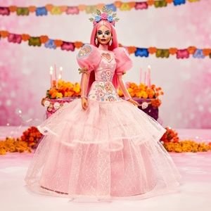 Dia de Los Muertos pink magnolia Barbie